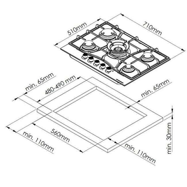 Варочная поверхность Kuppersberg FG 73 W