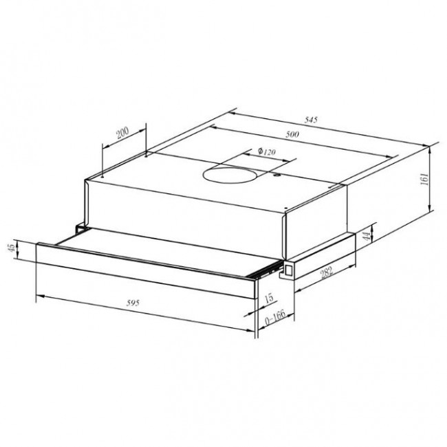 Вытяжка Weissgauff TEL 06 2M IX нерж упр. кулисные переключатели (2 мотора)