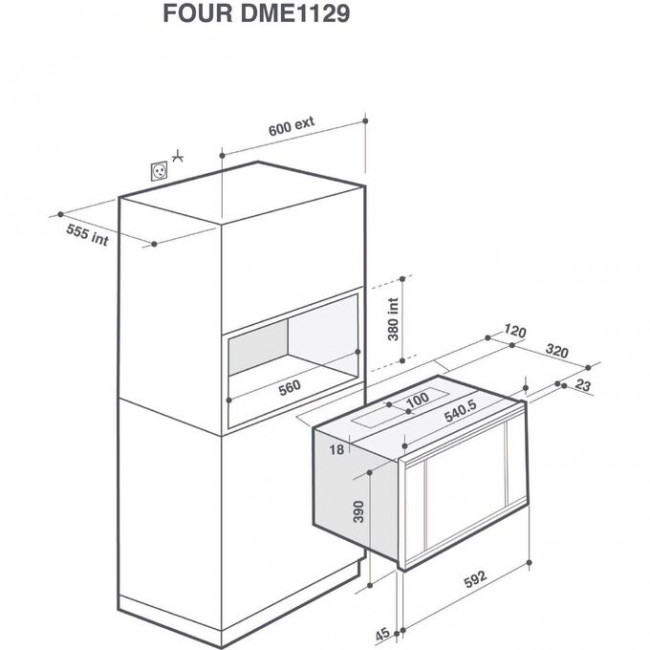 Встраиваемая микроволновая печь Brandt BMG2120W Встраиваемая микроволновая печь Brandt BMG2120W