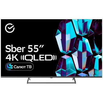 55" Телевизор Sber SDX 55UQ5231 QLED темно-серый 3840x2160, 4K Ultra HD, 60 Гц, Wi-Fi, Smart TV, Салют ТВ 55" Телевизор Sber SDX 55UQ5231 QLED темно-серый 3840x2160, 4K Ultra HD, 60 Гц, Wi-Fi, Smart TV, Салют ТВ
