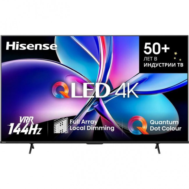 65" Телевизор Hisense 65E7Q PRO QLED черный 3840x2160, 4K Ultra HD, 144 Гц, Wi-Fi, Smart TV, VIDAA