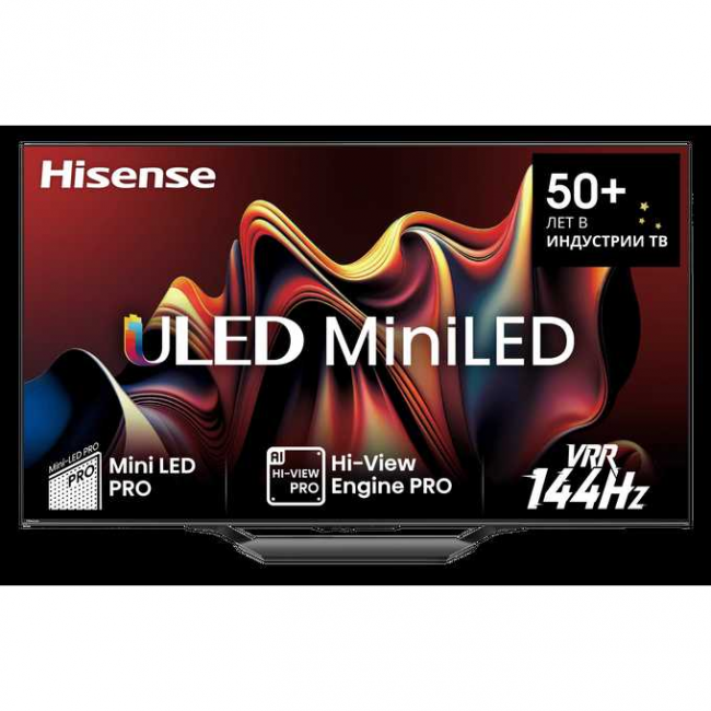 85" Телевизор Hisense 85U7NQ QLED черный 3840x2160, 4K Ultra HD, 144 Гц, Wi-Fi, Smart TV, VIDAA