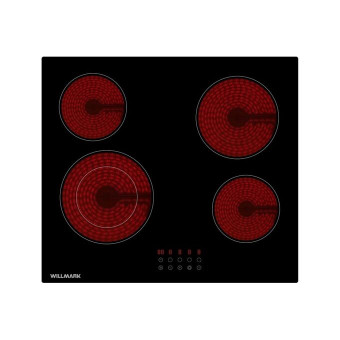 Варочная поверхность WILLMARK WCH-4602R (60см,тайм,блок.поверх,автооткл,9уров.мощ,dual zone стеклокерамическая)