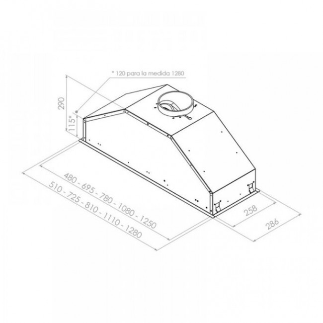 Вытяжка PANDO GTI/725 Inox V.850 SEC