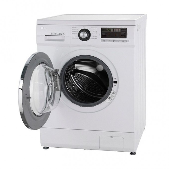 Стиральная машина LG F1096TD3 85x60x55см Класс: A++ загр.фронтальная макс.:8кг белый, 1000 об/мин, барабан чёрный, дисплей