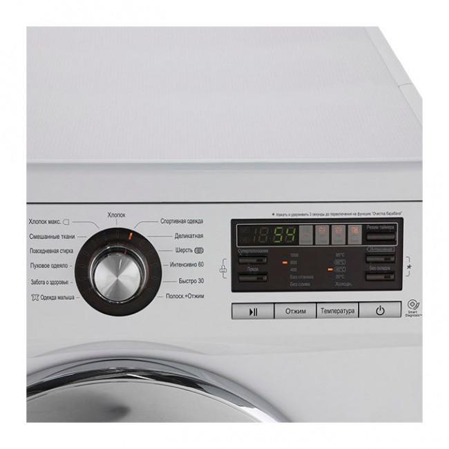 Стиральная машина LG F1096TD3 85x60x55см Класс: A++ загр.фронтальная макс.:8кг белый, 1000 об/мин, барабан чёрный, дисплей