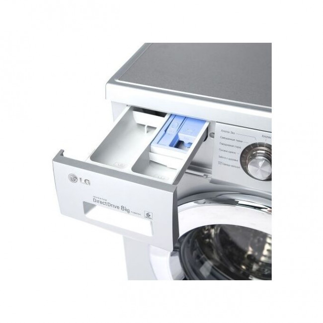 Стиральная машина LG F1296TD4 85x60x55см кл.:A фронт. макс.:8кг серебристый, 1200 об/мин цвет барабана - хром