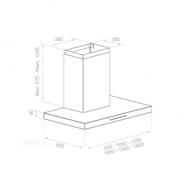 Вытяжка PANDO P-861/90 IX 1050 SEC Plus