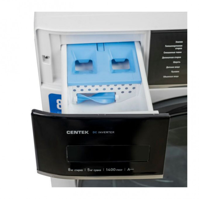Стиральная машина Centek CT-1955 1400об, 600х520х847мм, 8кг/5кг стирка/сушка/ф-ия пара,Inverter,A+++