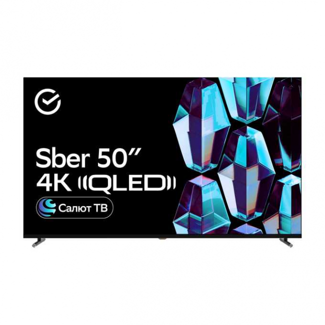 50" Телевизор Sber SDX 50UQ5234 QLED титан 3840x2160, 4K Ultra HD, 60 Гц, Wi-Fi, Smart TV, Салют ТВ