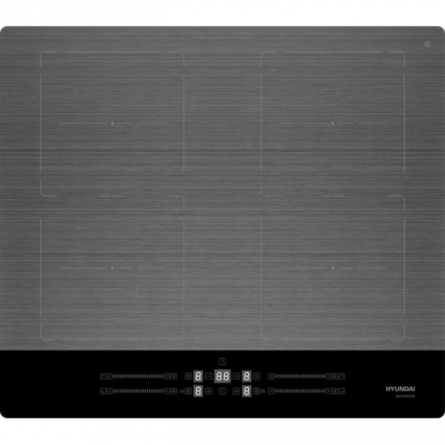 Варочная поверхность Hyundai HHI 6786 GR серебристый индукционная Варочная поверхность Hyundai HHI 6786 GR серебристый индукционная