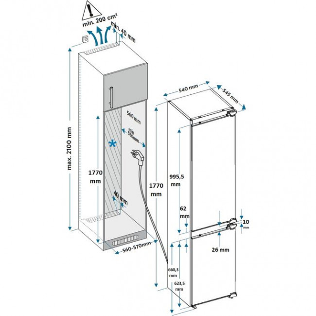 Встраиваемый холодильник Hyundai HBR 1782 Встраиваемый холодильник Hyundai HBR 1782