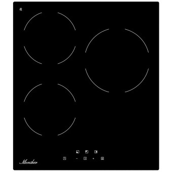 Варочная поверхность Monsher MHE 43 High-Tech, Hi-Light, 45см, 3 конфорки, 9 уровней мощности, сенсорное управление, автоматическое отключение, индикация