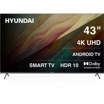 43" Телевизор Hyundai H-LED43BU7009 черный 3840x2160, 4K Ultra HD, 60 Гц, Wi-Fi, Smart TV, Android TV