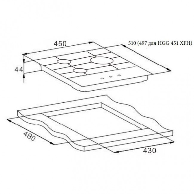 Варочная поверхность Weissgauff HGG 451 BGh черный Варочная поверхность Weissgauff HGG 451 BGh черный
