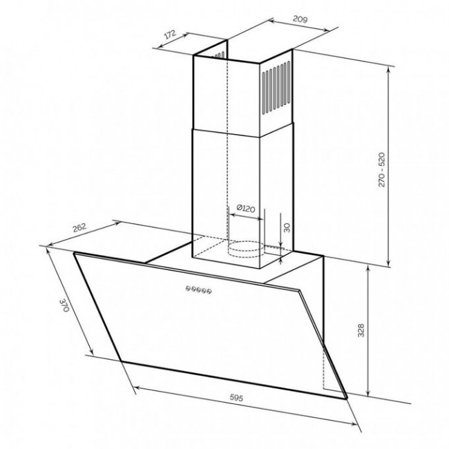 Вытяжка LEX Moza 600 R1 White наклонная Вытяжка LEX Moza 600 R1 White наклонная