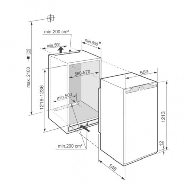 Встраиваемый морозильный шкаф Liebherr SIFNdi 4155-22 001 ниша 122, Prime, NoFrost, 5 контейнеров, door-on-door