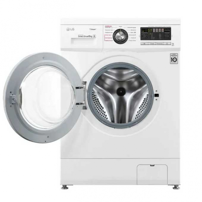 Стиральная машина LG F1296NDS1 белая 60x85x44см 1200 об/мин 6кг