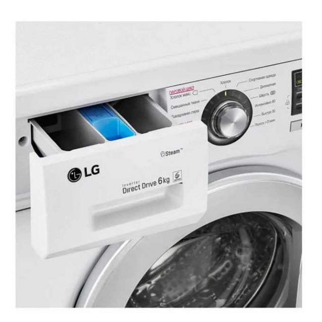 Стиральная машина LG F1296NDS1 белая 60x85x44см 1200 об/мин 6кг