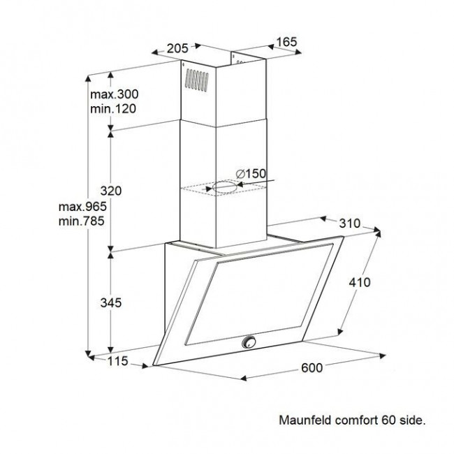 Вытяжка MAUNFELD Comfort 60 Side черный Вытяжка MAUNFELD Comfort 60 Side черный
