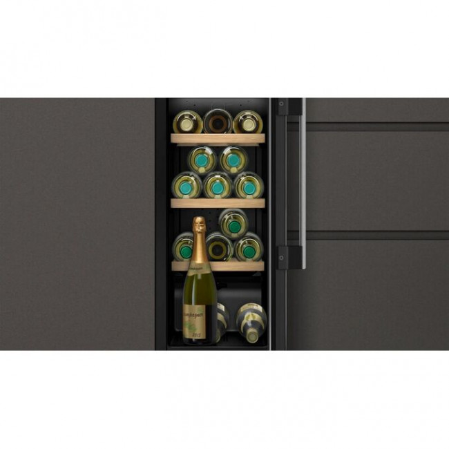 Встраиваемый винный шкаф NEFF KU9202HF0 под столешницу, 30см, цифровой дисплей, электронное управление, регулировка температуры с индикацией