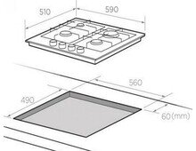 Газовая варочная панель Midea MG696VGB Газовая варочная панель Midea MG696VGB