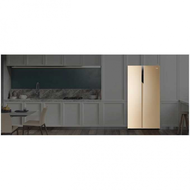 Холодильник двухкамерный HAIER HRF541DG7RU Side by Side, инверторный золотистый