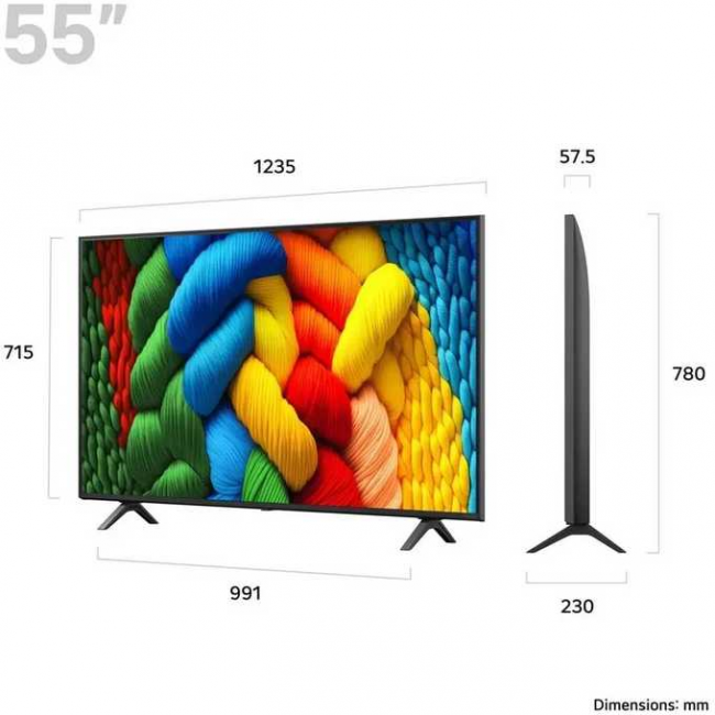 55" Телевизор LG 55NANO80A6B.ARUG синяя сажа 3840x2160, 4K Ultra HD, 60 Гц, Wi-Fi, Smart TV, webOS 55" Телевизор LG 55NANO80A6B.ARUG синяя сажа 3840x2160, 4K Ultra HD, 60 Гц, Wi-Fi, Smart TV, webOS