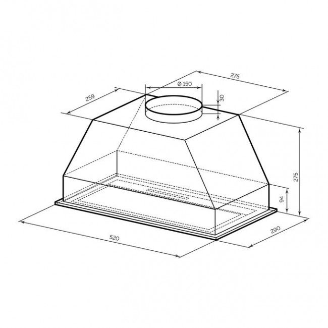 Вытяжка Lex Hyper 600 GS GR серый