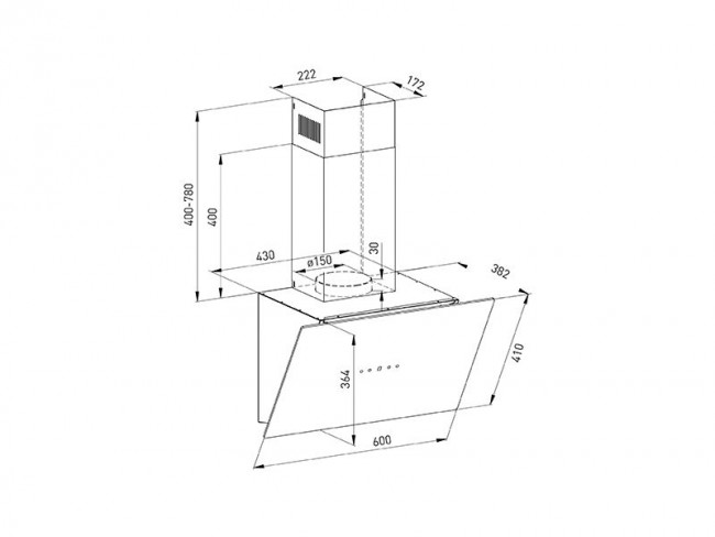 Вытяжка наклонная Oasis NB-60W Белый