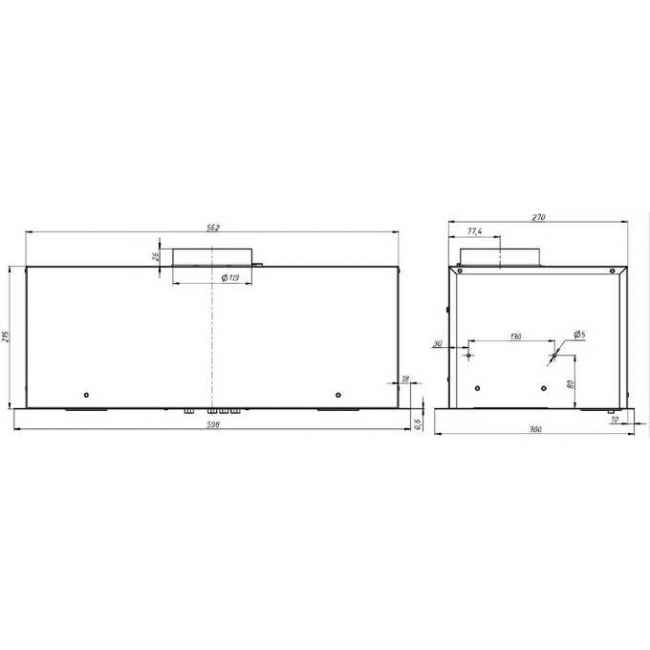 Вытяжка ELIKOR Cube 60П-1000 черный/черный