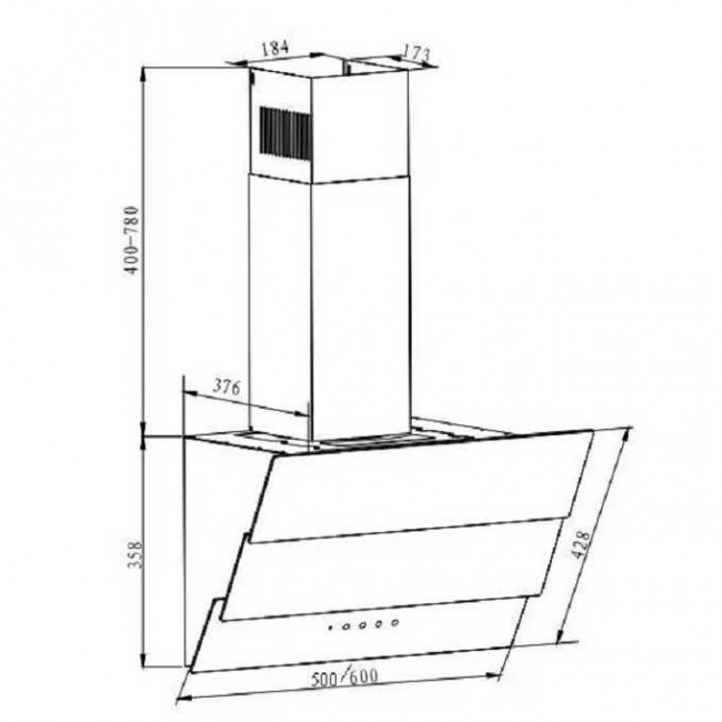 Вытяжка Amari Trento 60 white glass Вытяжка Amari Trento 60 white glass