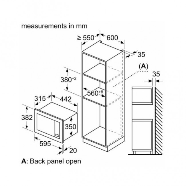 Встраиваемая микроволновая печь BOSCH BFL623MW3