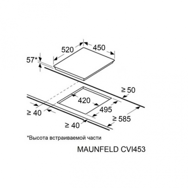 Индукционная варочная панель MAUNFELD CVI453STBK Индукционная варочная панель MAUNFELD CVI453STBK