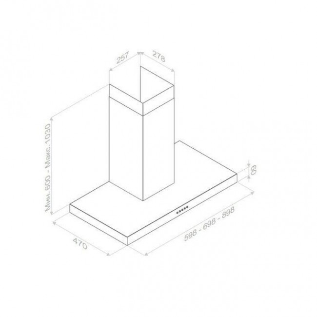 Вытяжка PANDO P-823N/60 IX V.850 SEC Вытяжка PANDO P-823N/60 IX V.850 SEC