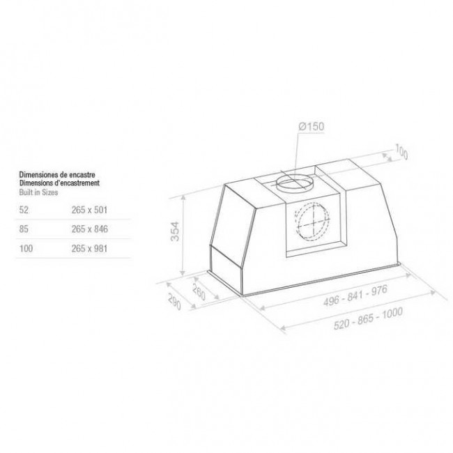 Вытяжка PANDO PRO/52 Inox V.1050 SEC Plus Вытяжка PANDO PRO/52 Inox V.1050 SEC Plus