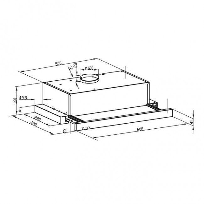 Вытяжка LEX Hide 600 Inox