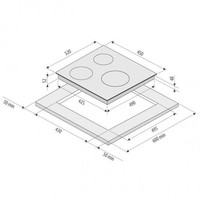 Варочная поверхность Krona CORTO 45 BL черный