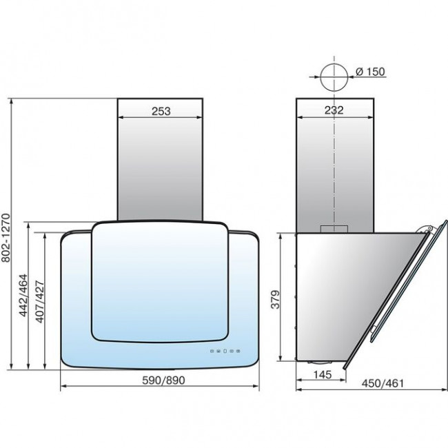 Вытяжка Elikor Кварц 90П-1000-Е4Д белый сенсорное (1 мотор)