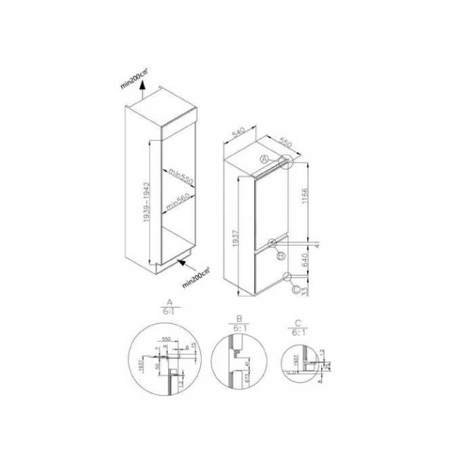 Встраиваемый холодильник Kuppersberg RBN 1960