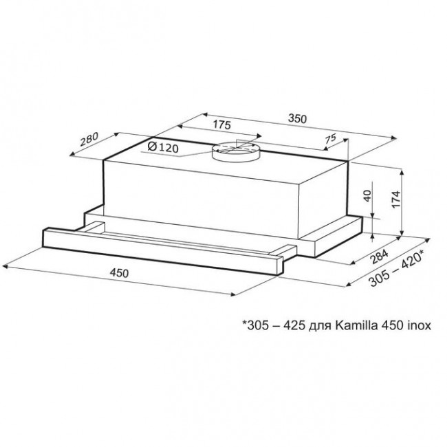 Вытяжка Krona Kamilla 450 White