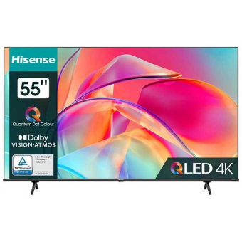 55" Телевизор Hisense 55E7KQ черный QLED 3840x2160, 4K Ultra HD, 60 Гц, Wi-Fi, Smart TV, VIDAA