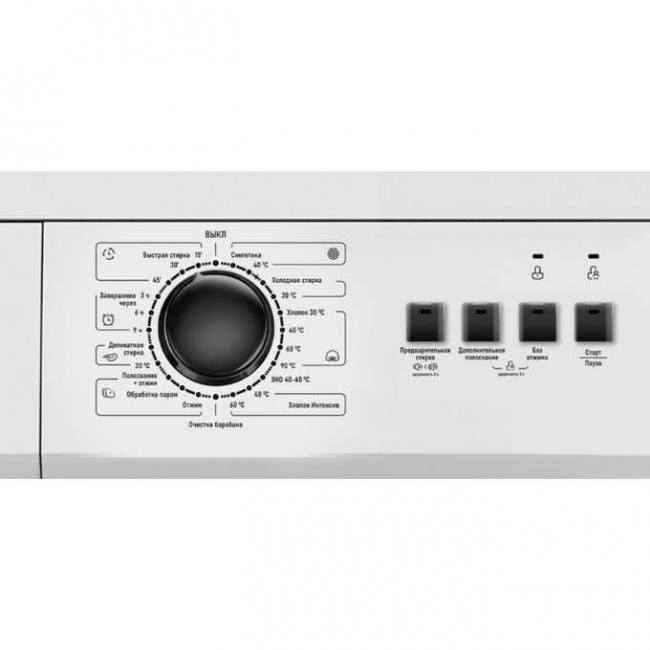 Стиральная машина Centek CT-1902 (белый) 1000 / 6кг / 40см / 23пр / Очистка барабана / Пар / A+