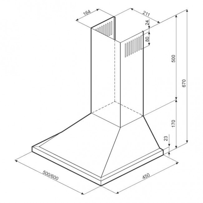 Вытяжка Krona Bella 500 White push button