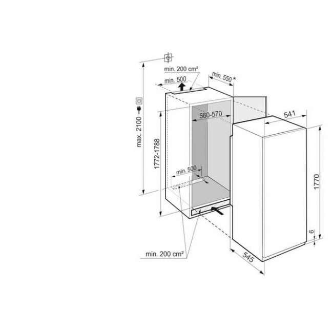Встраиваемый холодильник Liebherr IRBSd 5121 2-хкамерн. белый