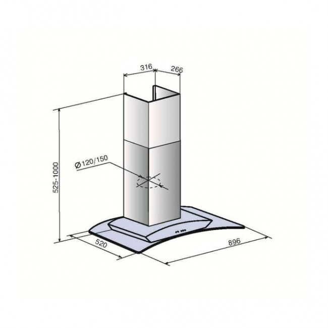 Кухонная вытяжка Elikor Аметист 90П-650-К3Д черный/тонир