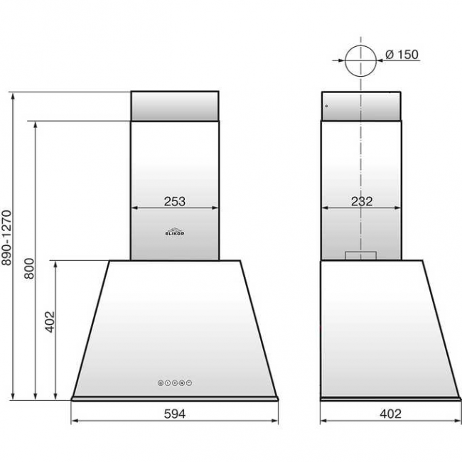 Вытяжка ELIKOR Gamma 60P-650-E3D Antrac/silv