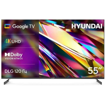 55" Телевизор Hyundai H-LED55BU7011 черный 3840x2160, 4K Ultra HD, 60 Гц, Wi-Fi, Smart TV, Google TV