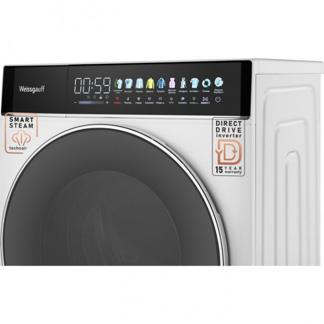Стиральная машина Weissgauff WMD 58411 Direct Drive Inverter Premium Steam Steel Стиральная машина Weissgauff WMD 58411 Direct Drive Inverter Premium Steam Steel