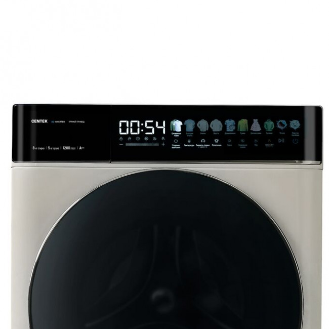 Стиральная машина Centek CT-1968 (бежевый) 1200/8кг/52см/Прямой привод/Цветной сенсор/Сушка 5кг/A+++ Стиральная машина Centek CT-1968 (бежевый) 1200/8кг/52см/Прямой привод/Цветной сенсор/Сушка 5кг/A+++